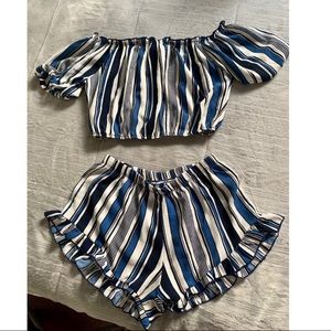 Matching Two Piece Shorts Set